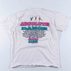 VTG 90s Absolute Dance Ballet Wild Oats T-Shirt Large Whit Distressed Classical